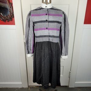 ❌SOLD❌ Vintage 1980s Allison Paige Prairie Style Mandarin Collar Button Dress